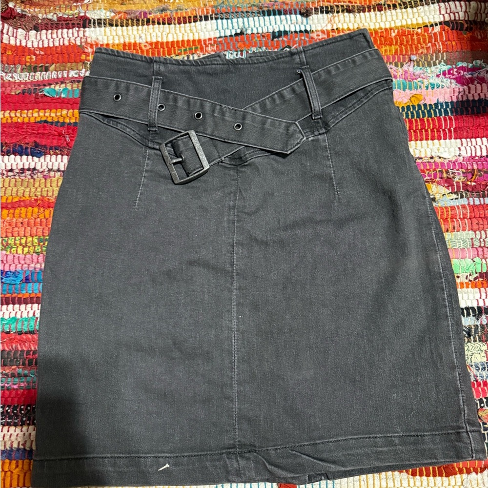 Free People Charcoal Mini Skirt with Belt